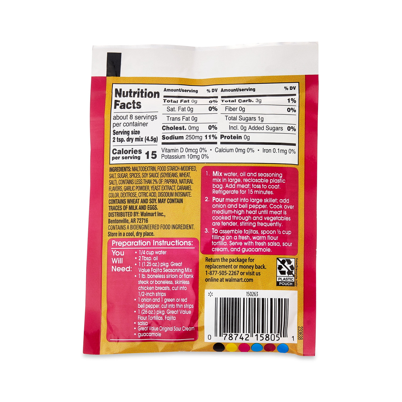 Great Value Fajita Seasoning Mix, 1.25 Oz